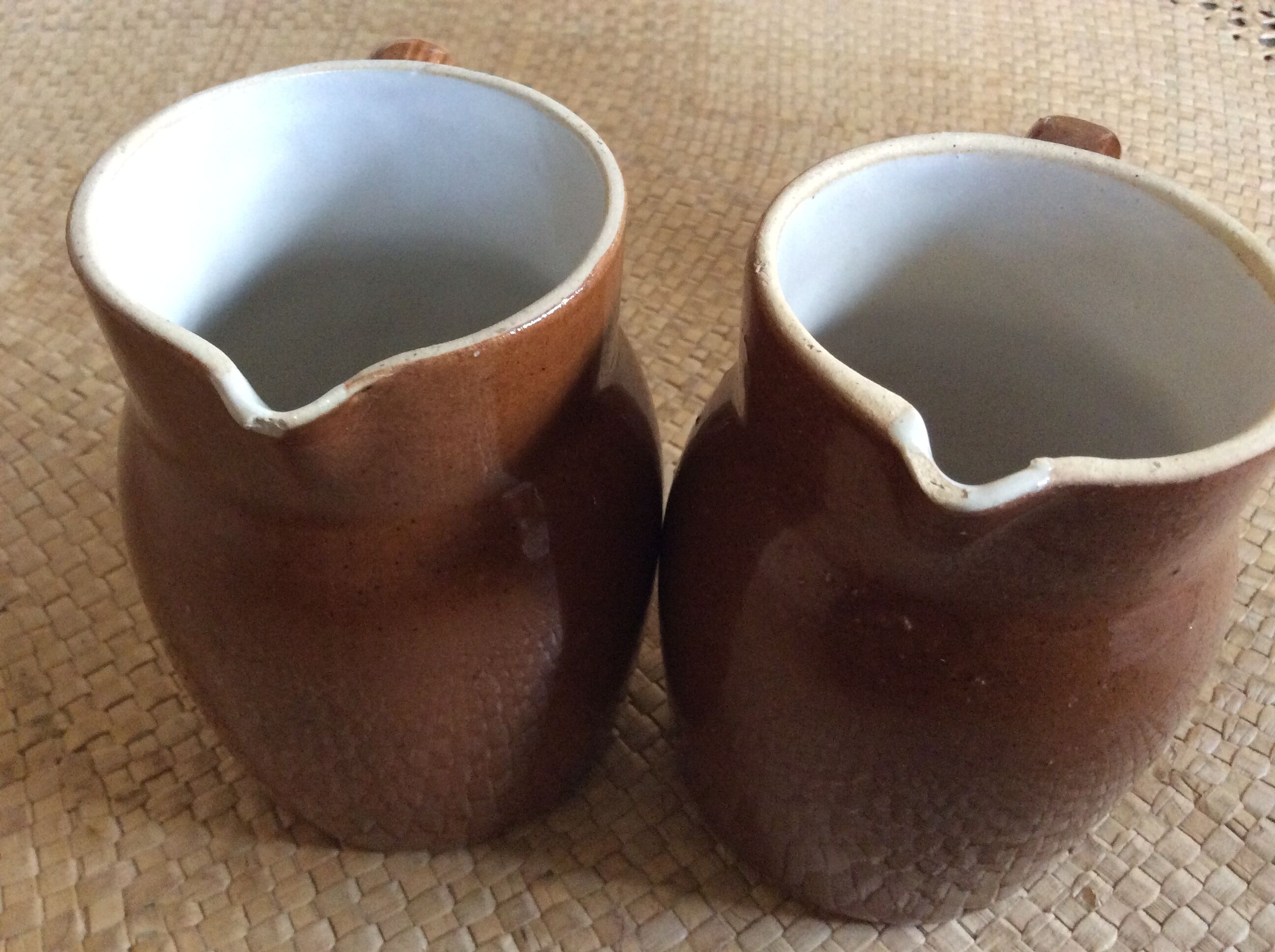 Série de 2 pots en grès