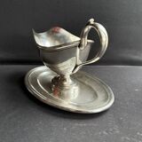 Silver metal helmet sauce boat - Christofle