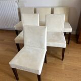 6 chaises Ligne Roset french Line en alcantara ivoire