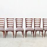 Set of six dining chairs Gaston Poisson style