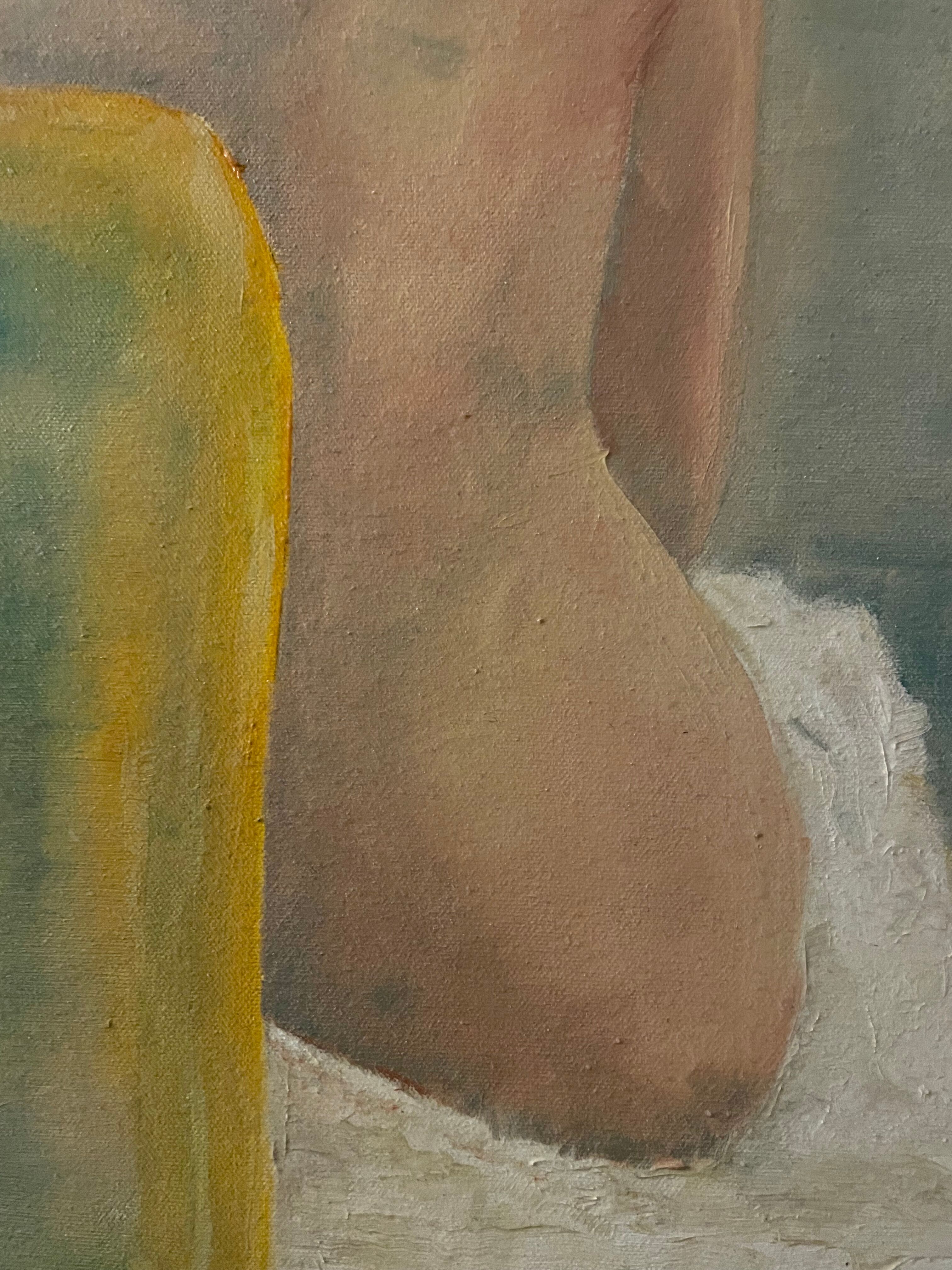 Huile sur toile femme de dos