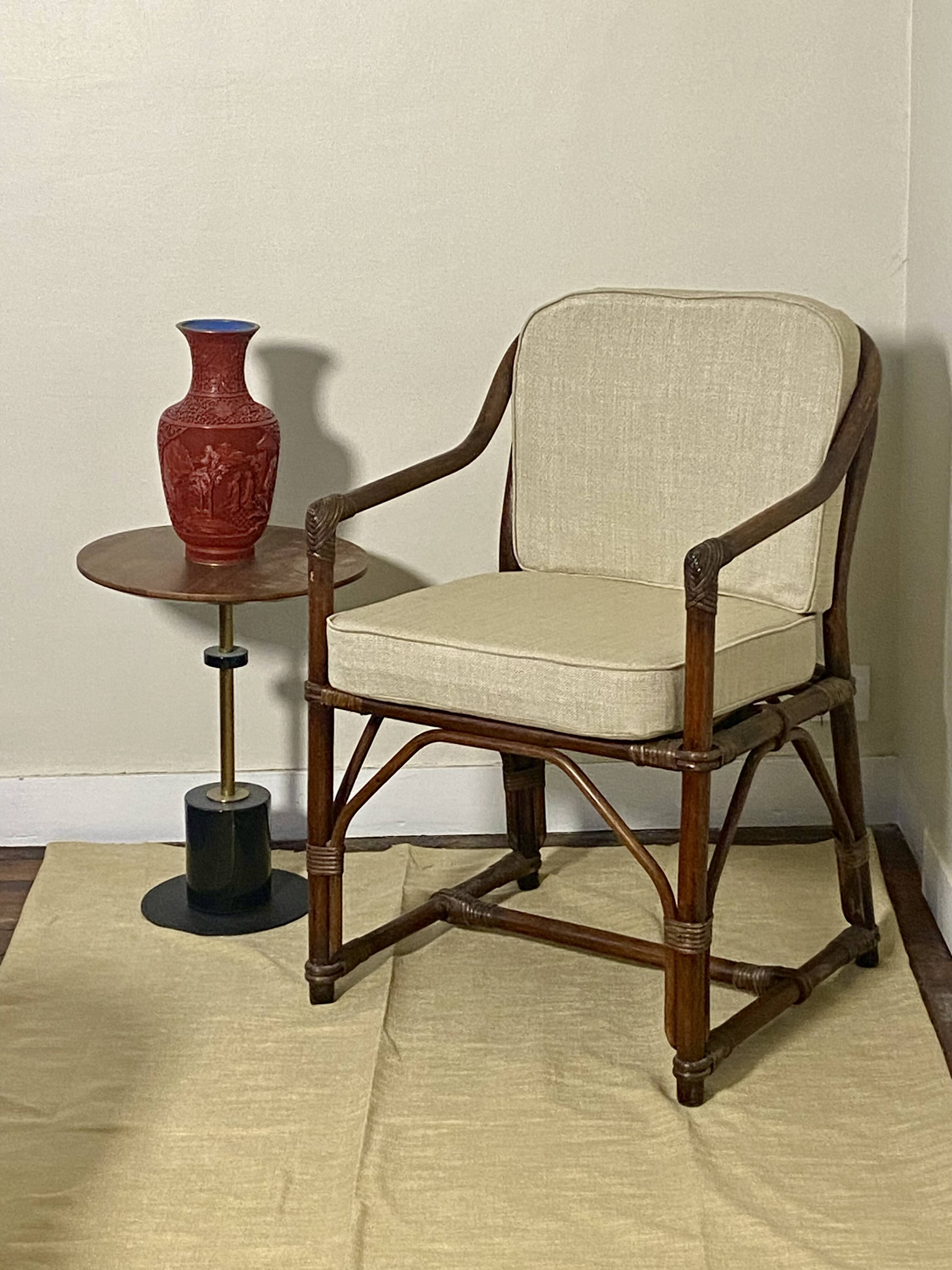 Fauteuil en rotin et osier Année 1970