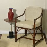 Rattan and wicker armchair, 1970s