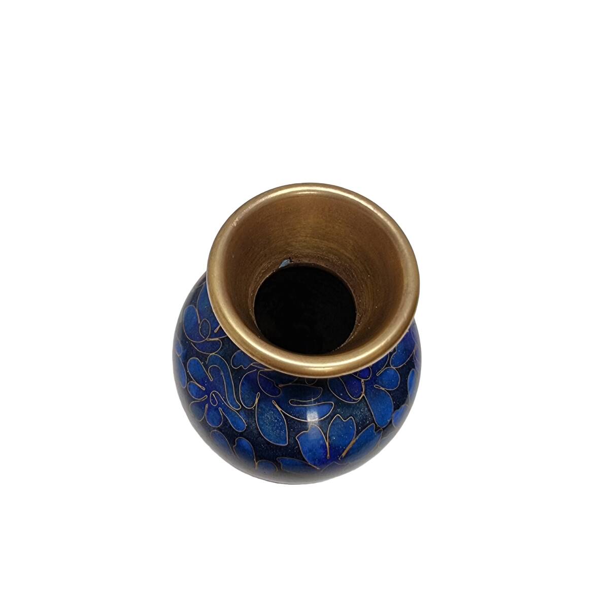 Cobalt Blue Cloisonné Vase, 1980s