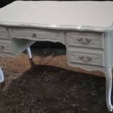 Louis XV style cherry wood desk refurbished in white