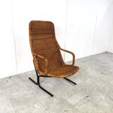 Mid-Century Wicker lounge chair by Dirk Van Sliedrecht, 1960's, Netherlands