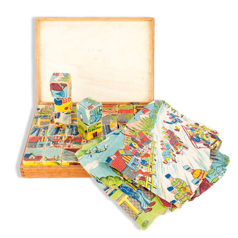 Set of 35 cubic wooden by MFR