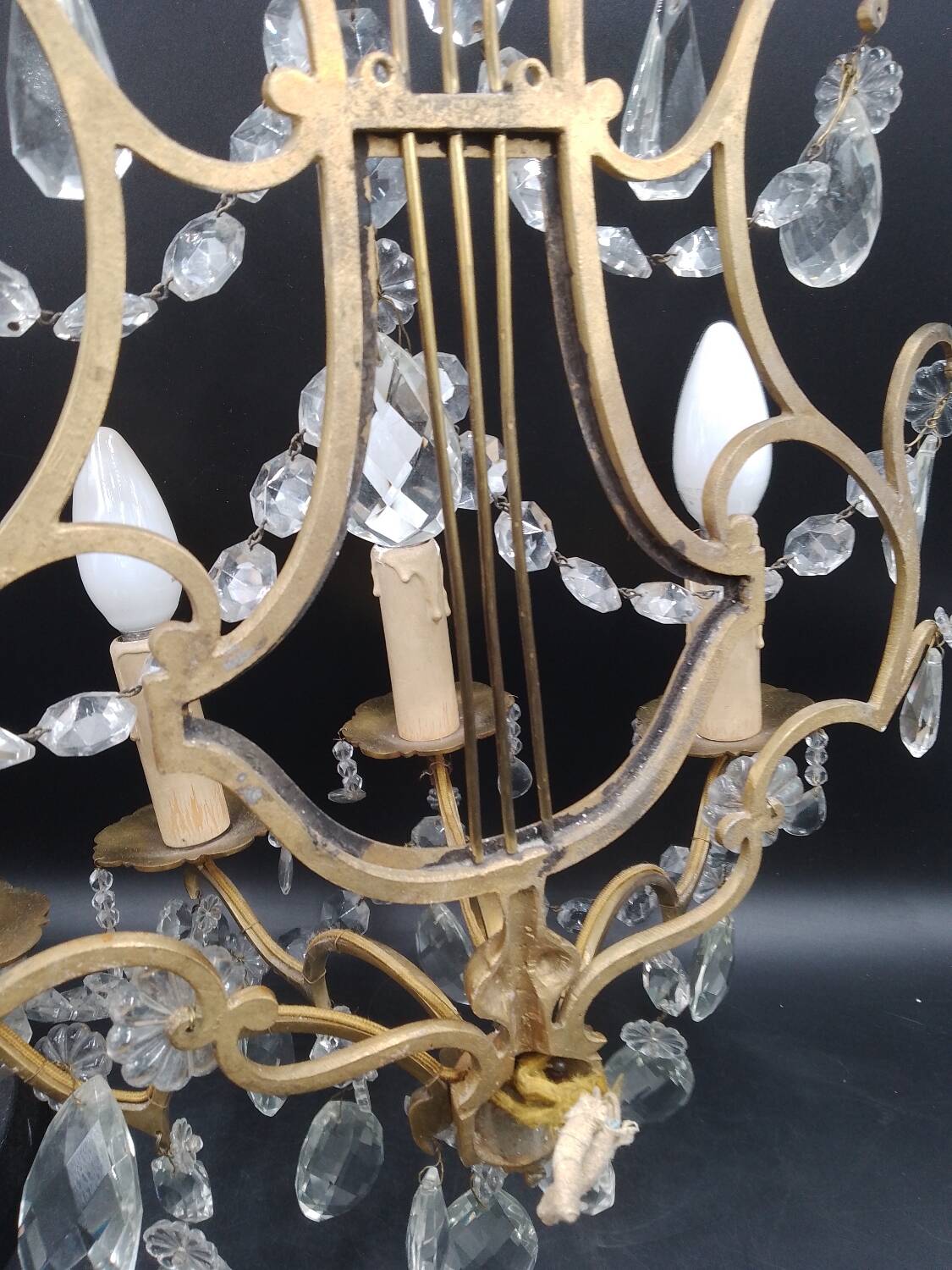 Lyre Garland Empire Tassels Wall Light 4 Lights Gilded Bronze