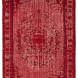 Handmade antique turkish 1980s 179 cm x 286 cm red carpet