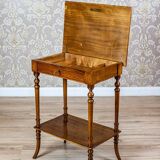 Antique Sewing Table with Inlaid Top, 1890s