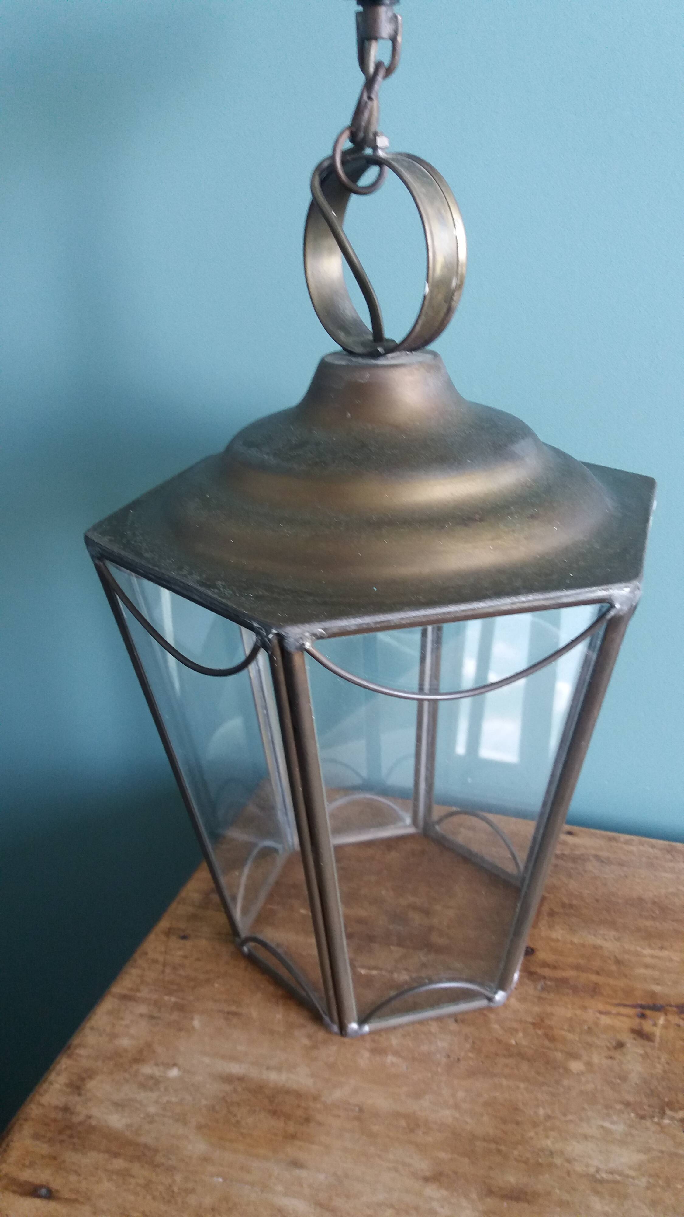 Brass and glass lantern