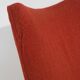 Pair of red armchairs with cone-shaped feet, 1950s