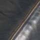 2.5-Seater Art Deco Sofa with Woodwork and Dark Blue Cowhide Leather
