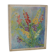 Tableau ancien bouquet floral 1950 signé M.Laurent  iris glaïeuls  très belle état huile sur toile