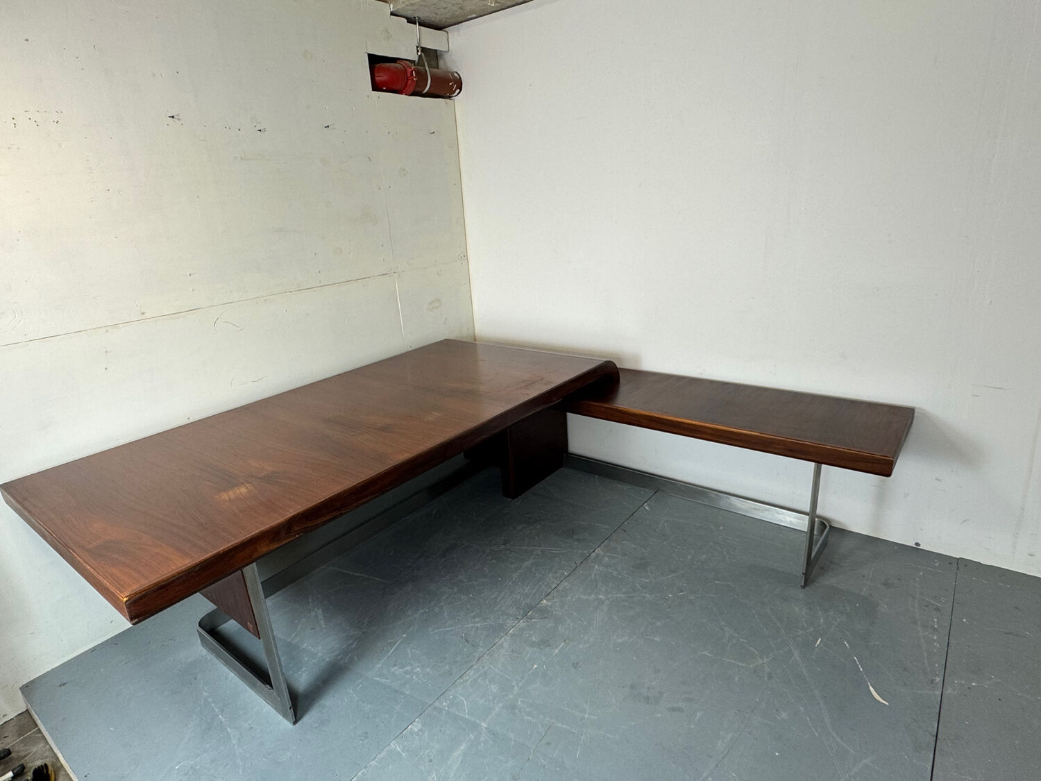 Vintage Danish design mid century wood steel Sibast executive desk