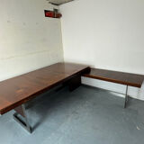 Vintage Danish design mid century wood steel Sibast executive desk