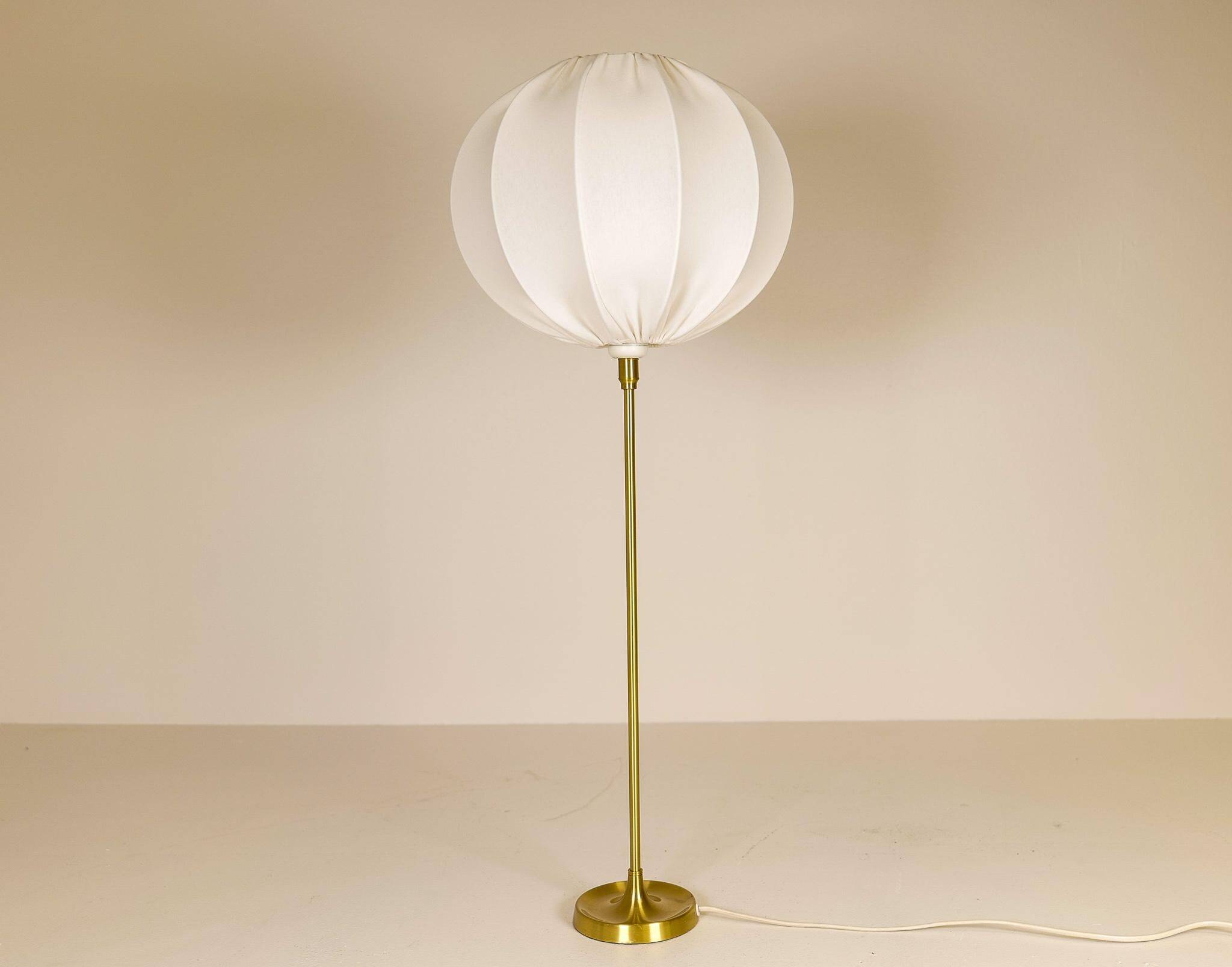 Large brass table lamp by Aage Petersen, for Le Klint, Denmark, 1970s.