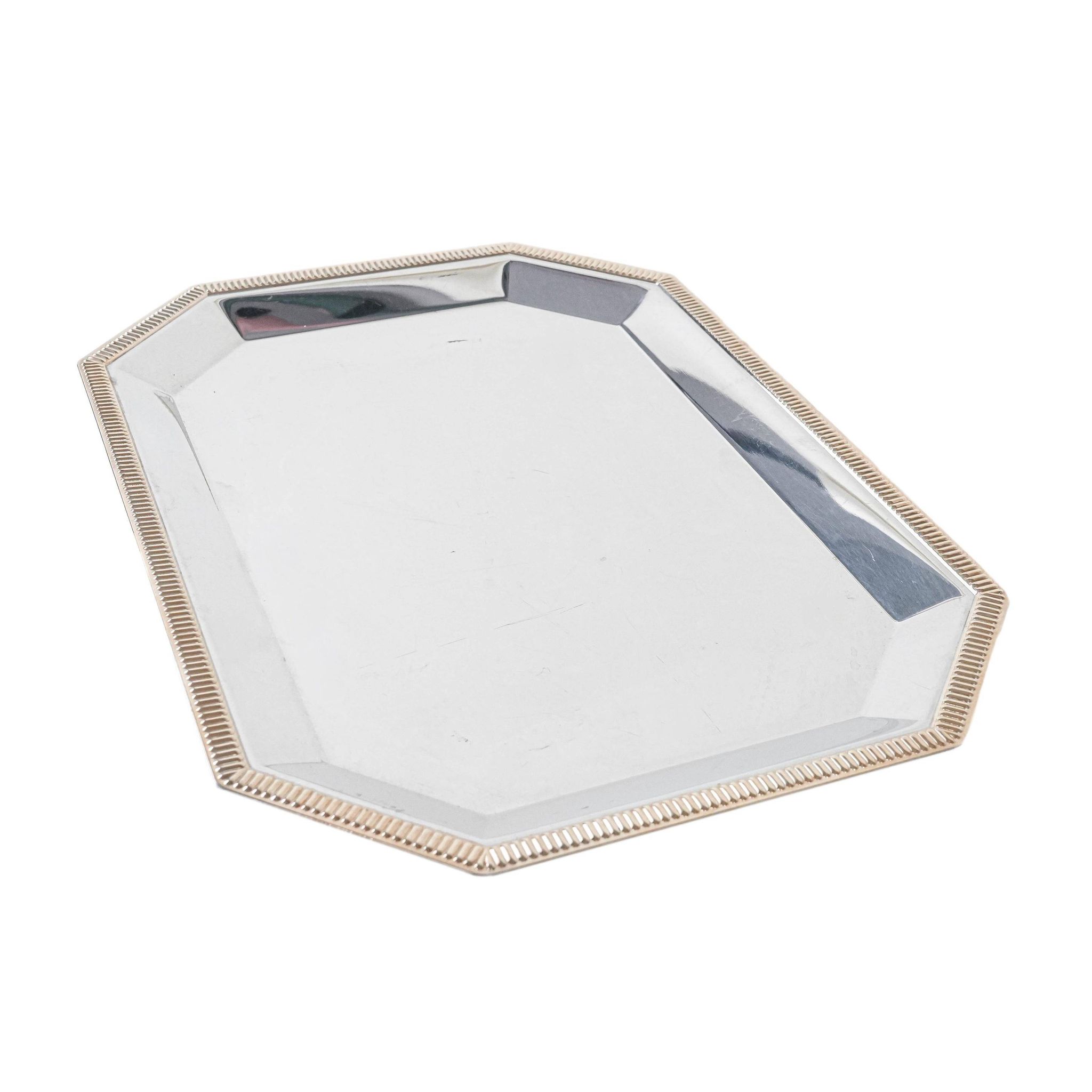Stainless steel tray, Italian design, 1970s, made in Italy