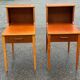 Set of 2 Scandinavian teak bedside tables with double tops, 1965