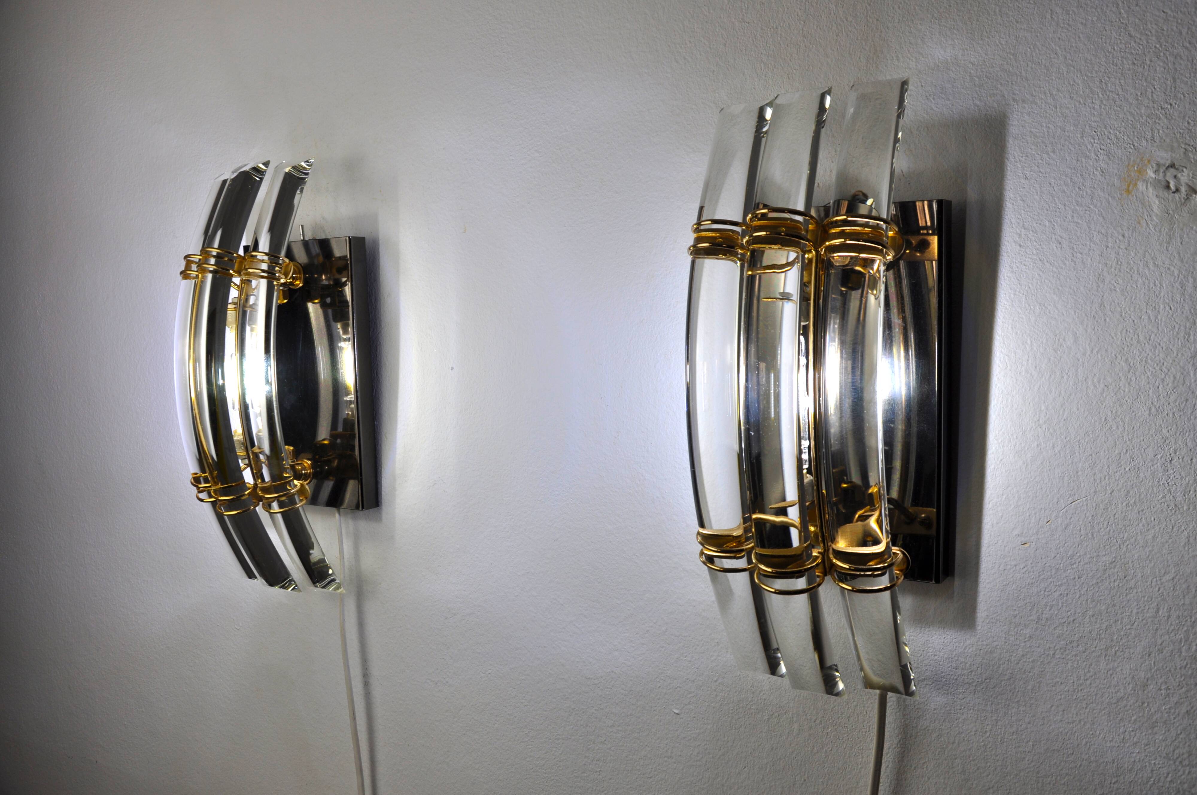 Pair of sconces, Italy, 1970