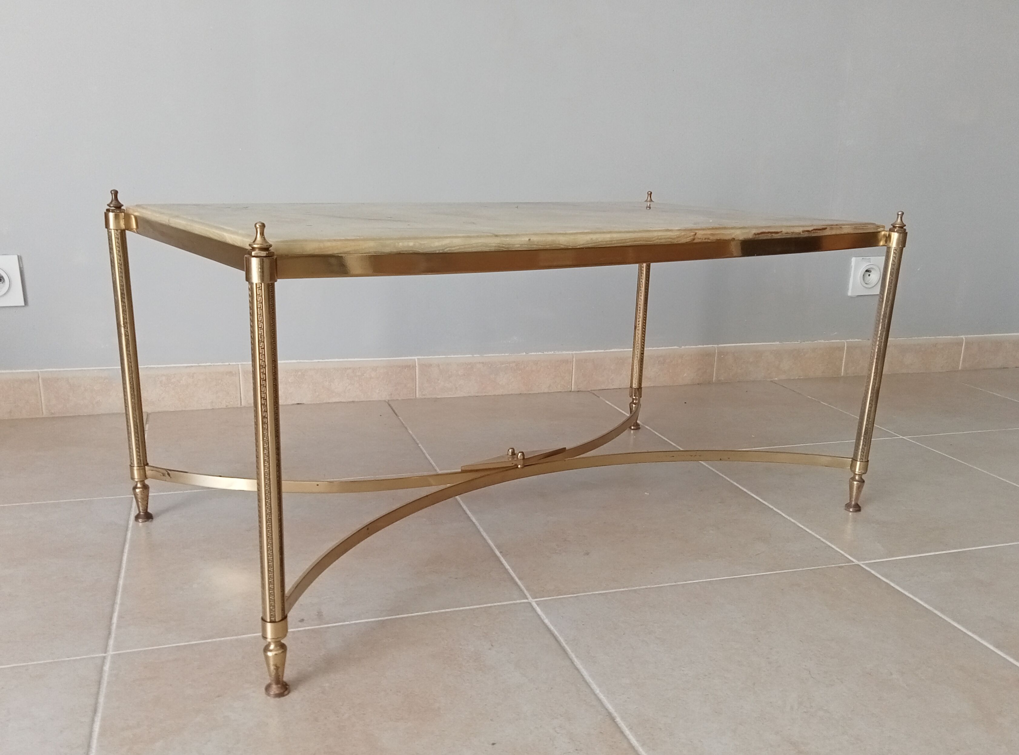 Neoclassical marble and brass coffee table 50s/60s