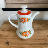 Théière orange vintage