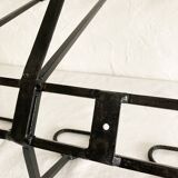Wall-mounted coat rack with 12 hooks in handcrafted wrought iron