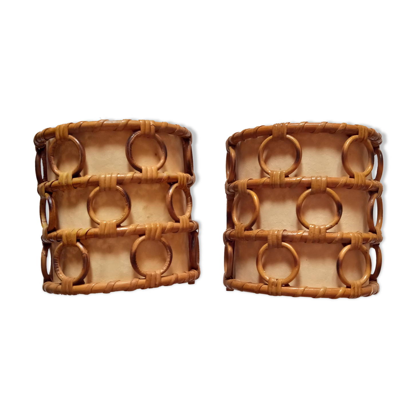 Vintage bamboo sconces