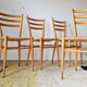Set of 4 vintage Italian chairs in wood and straw.