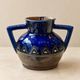HB Quimper Odetta vase in cobalt blue glazed stoneware — Art Deco design, 1920s