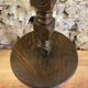 Side table floor lamp in Basque turned wood 50