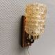 Small, stylish wall lamp with rosewood suspension and hard pressed glass
