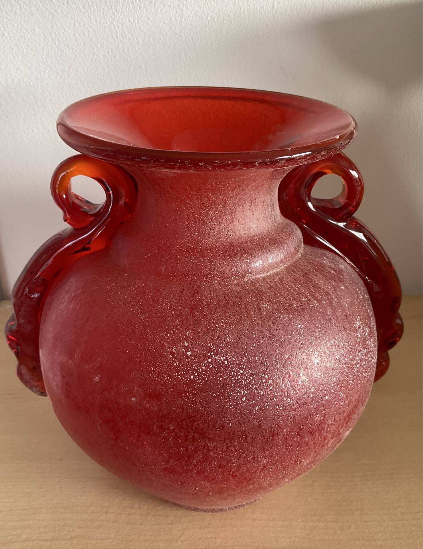 Vintage Murano glass amphora vase
