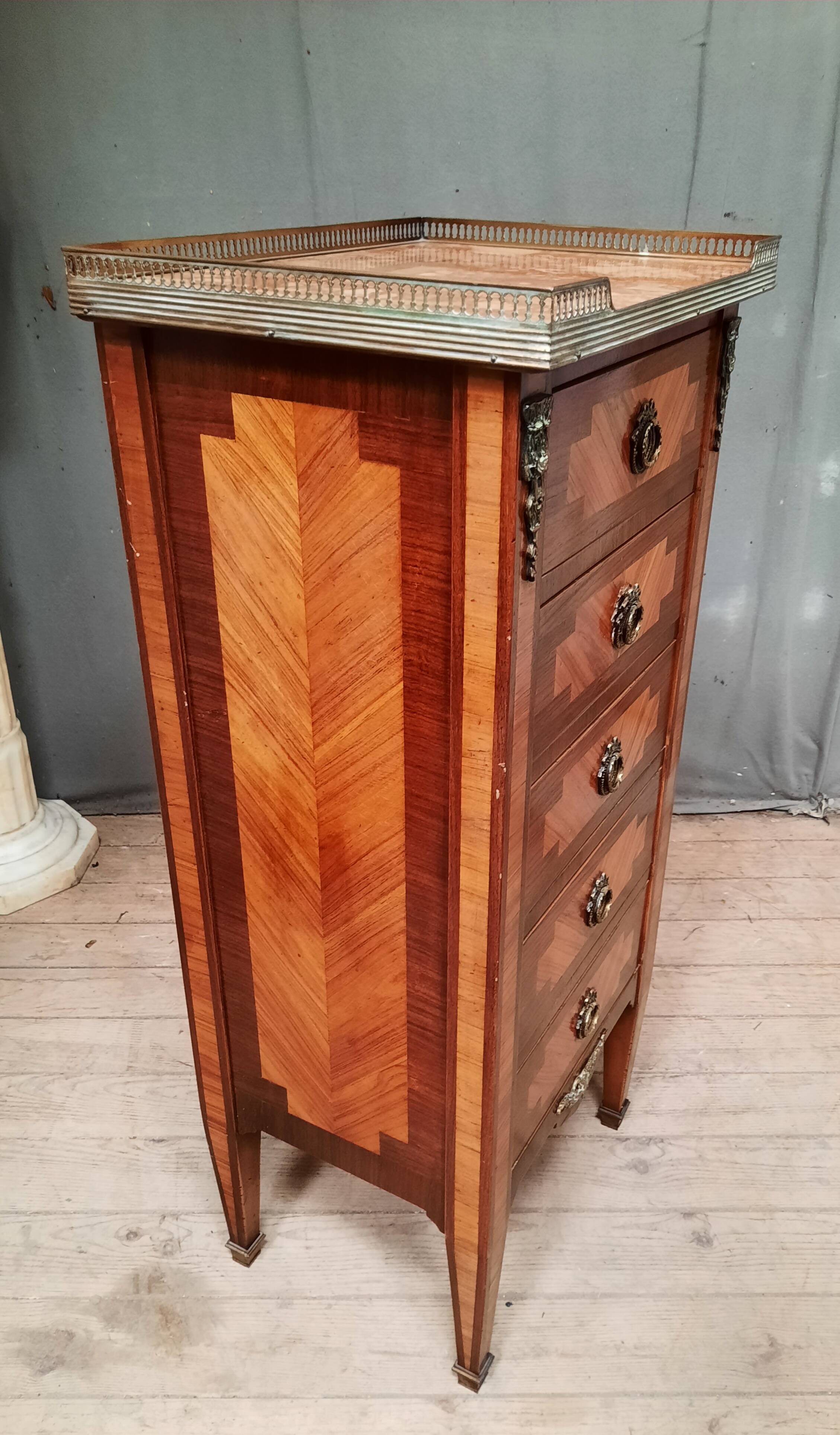 Louis XVI style marquetry chiffonier