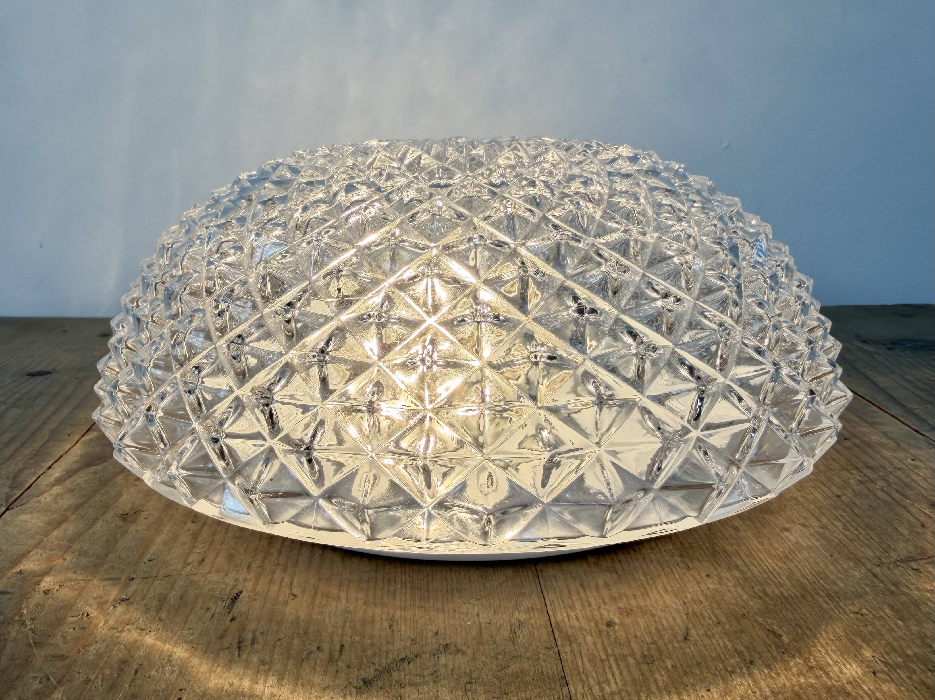 Vintage Glass Wall or Ceiling Light, 1970s