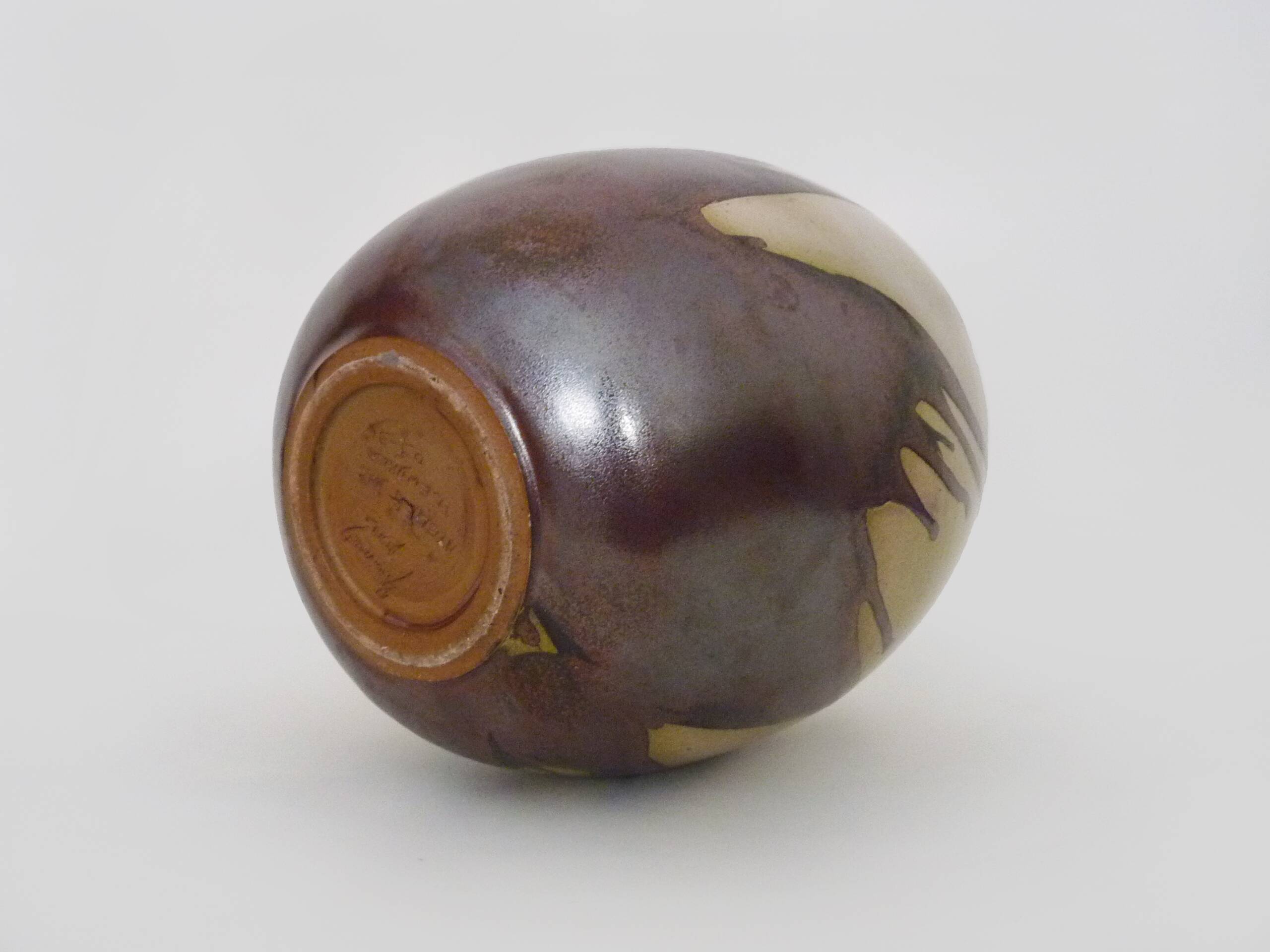 Large enameled stoneware vase by Denis Bouniard Atelier des Cendres 1991