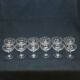 12 old champagne glasses in blown and engraved glass