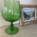 Vase en verre soufflé vert