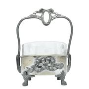 Art Nouveau sugar bowl, silver-plated brass, Poland, 1920s