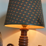 Old turned wooden bedside lamp 1940