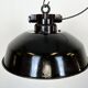 Industrial black enamel factory pendant lamp, 1950s
