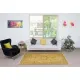 Vintage Handmade Medallion Design Rug Overdyed in Yellow for Modern Interiors