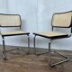Pair of chairs B32 Marcel Breuer Bauhaus design made in Italy