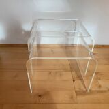 A pair of Lucite tables from the 1970s