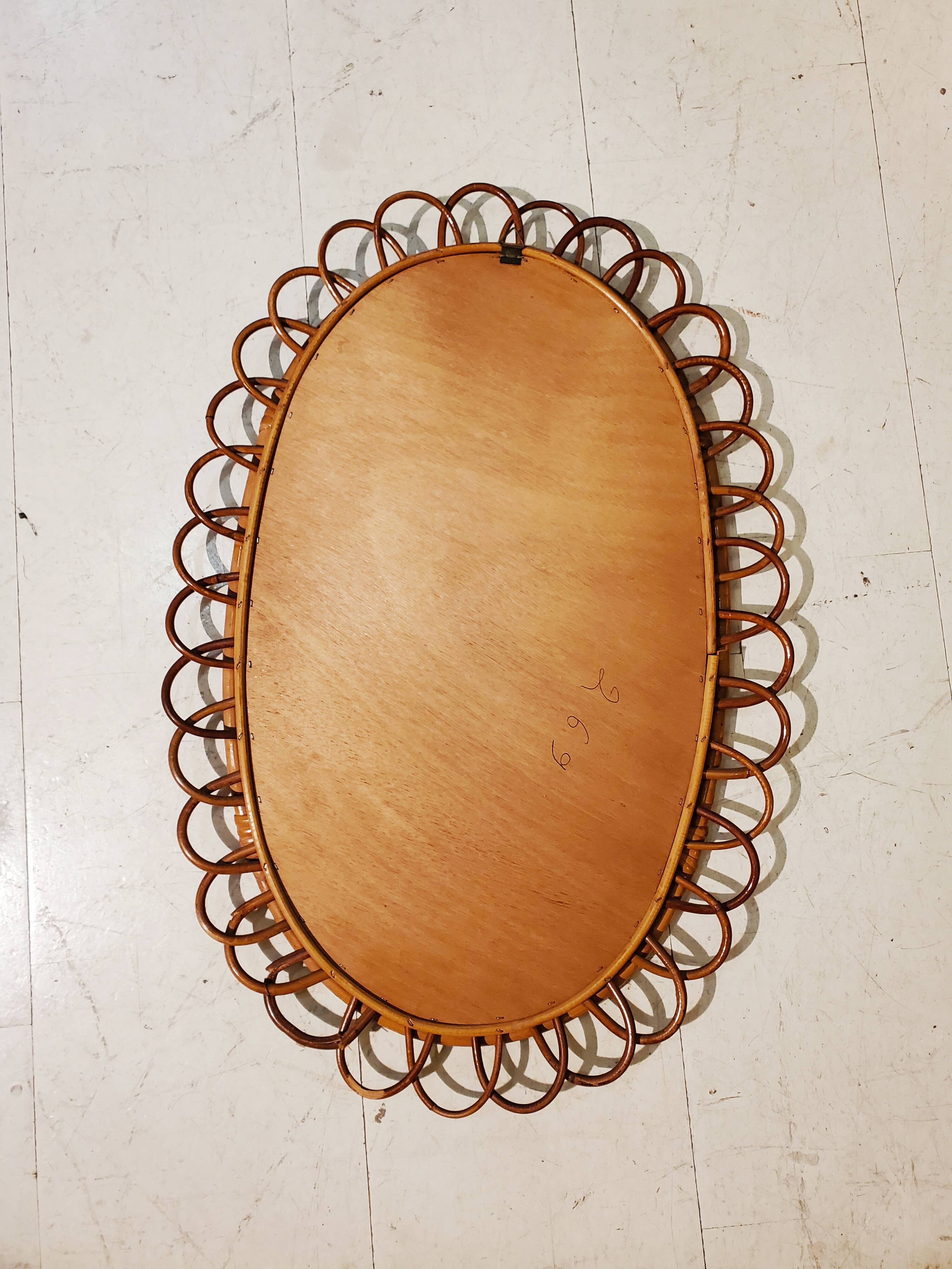 Rattan mirror