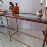 Glass and brass console table