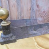 Pair of Napoleon III Cast Iron and Brass Andirons