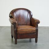 armchair made of sheep leather with a wonderful patina and good seating comfort