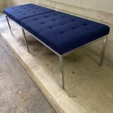 Florence Knoll bench for Knoll Studio blue fabric.
