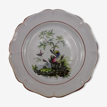 Ancienne Assiette Oiseau Emile Galle Saint Clement